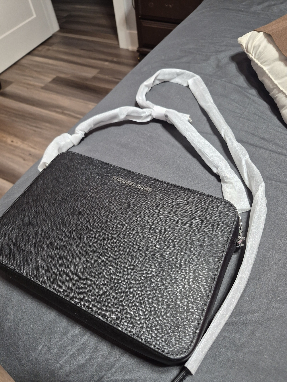 Michael Kors Black Saffiano Crossbody Messenger Bag